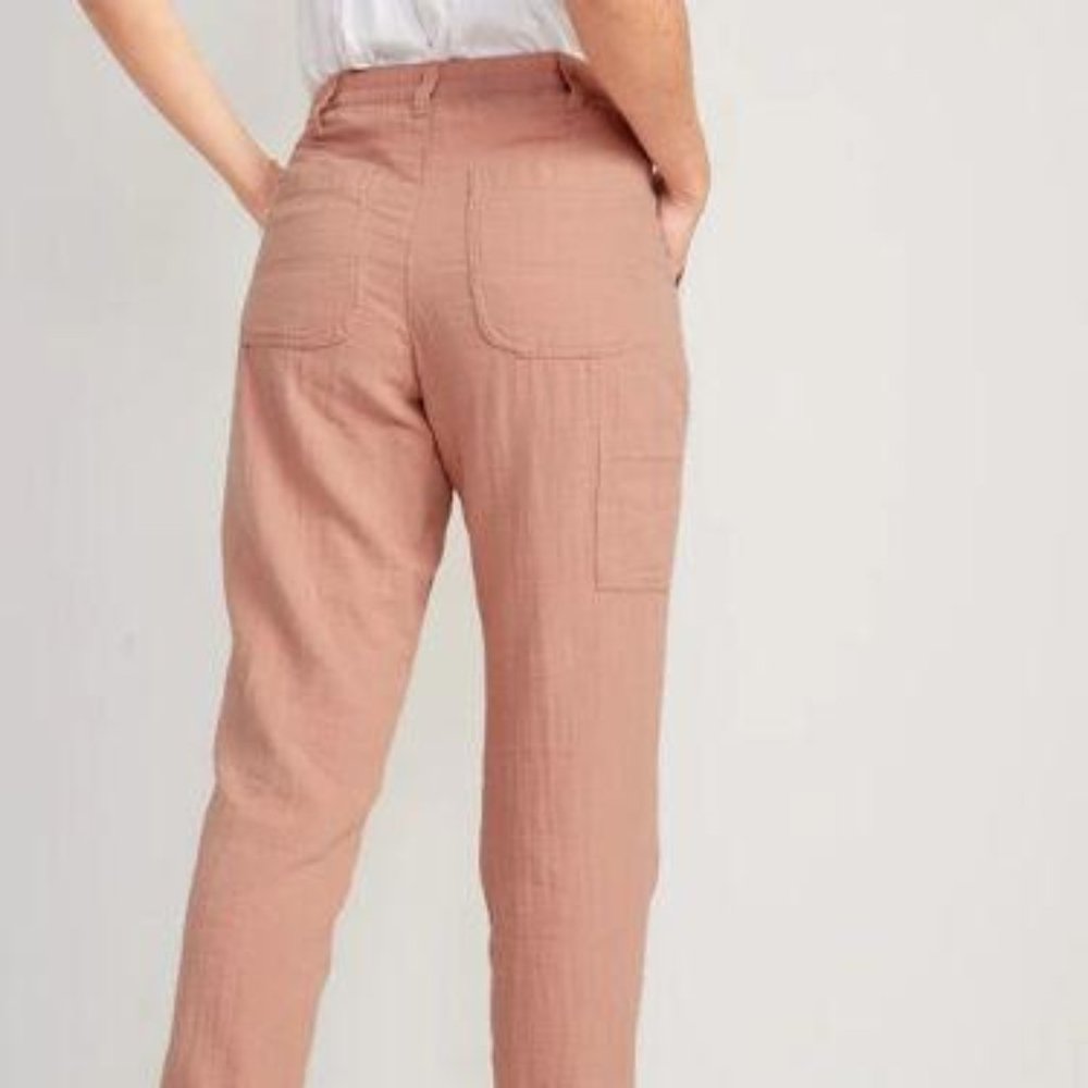 Old Navy Coastal Plain High-Waisted Slouchy Cropped Tapered Workwear Pants  New - Picture 2 of 7
